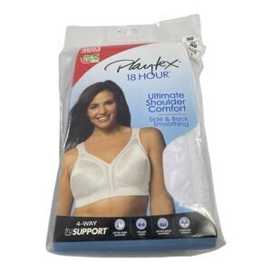 Playtex 18 Hour 4693 White Size 36D Ultimate Shoulder Comfort Wireless Bra